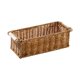 thumbnail image 2 of Cesta de almacenamiento tejida | Organizador de plástico tejido a mano con asas | Textura imitación ratán | Caja de escritorio rectangular | Cocina Baño Organizador de bocadillos de frutas | Marrón, 2 of 6