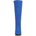 thumbnail image 2 of BLISSFUL STEP Valentine's Women's Knee High Boots Side Zipper Faux Suede Block Chunky Heels Royal Blue 6.5, 2 of 5