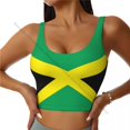 thumbnail image 3 of Women Sexy Sports Vest Jamaica Flag Female Streetwear Sport Lingerie Tee Crop Top, 3 of 6
