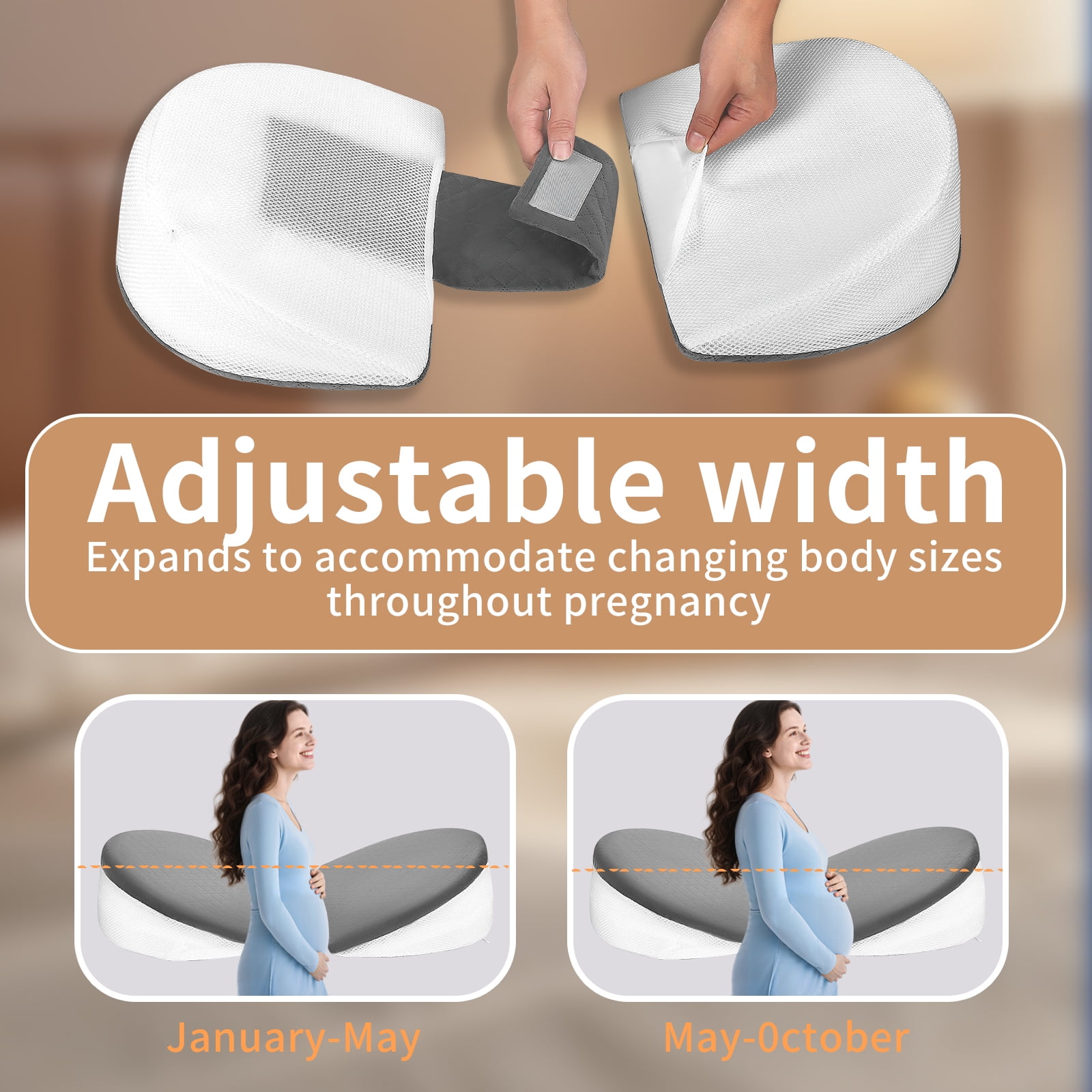 AMTPM Pregnancy Pillows for Sleeping, Upgraded Memory Foam Maternity Pillow, Pregnancy Body Pillow for Pregnant Women with Cooling Removable, Washable Cover, Support for Belly