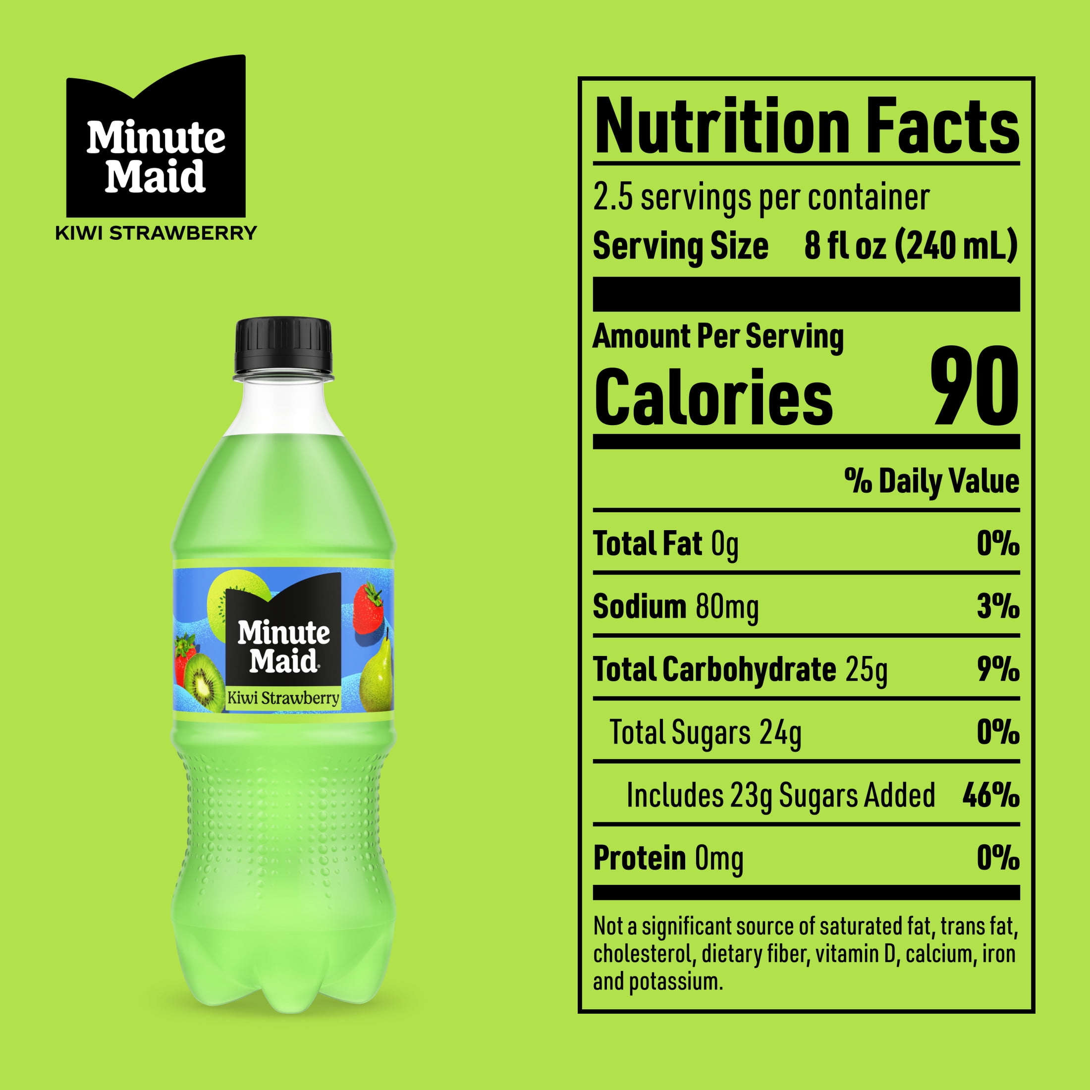 (5 pack) Minute Maid Kiwi Strawberry Juice Drink Bottle, 20 fl oz