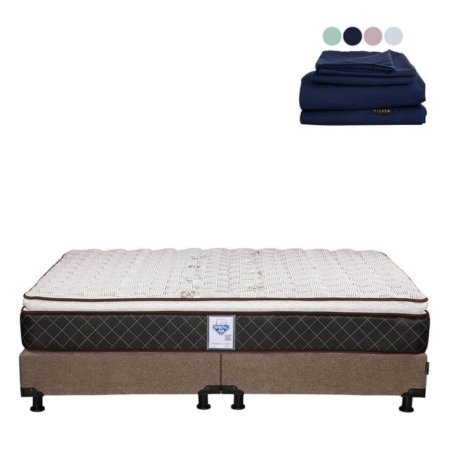 Colchón King Size Minesota + Box + Sábanas Softy