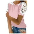 thumbnail image 3 of Gerichy Womens Summer Tops, T-Shirts for Women Trendy Lace Floral Loose Patchwork Womens Blouses and Tops Dressy Casual Summer Crewneck Short Sleeve Tshirts Shirts Tunic for Women Womens Tops Blouses, 3 of 5