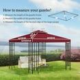 thumbnail image 3 of Outsunny 10' x 10' Square 2-Tier Gazebo Canopy Replacement Top Cover Outdoor Garden Sun Shade, Wine Red, 3 of 10
