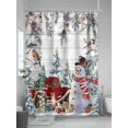 thumbnail image 5 of Red Snowman Christmas Standard Shower Curtain Set, Waterproof Shower Curtains for Bathroom, Xmas Tree Snowflake Truck Wooden Washable Fabric Cloth Bath Curtain for Bathtub with Hooks 72x72 Inches, 5 of 6
