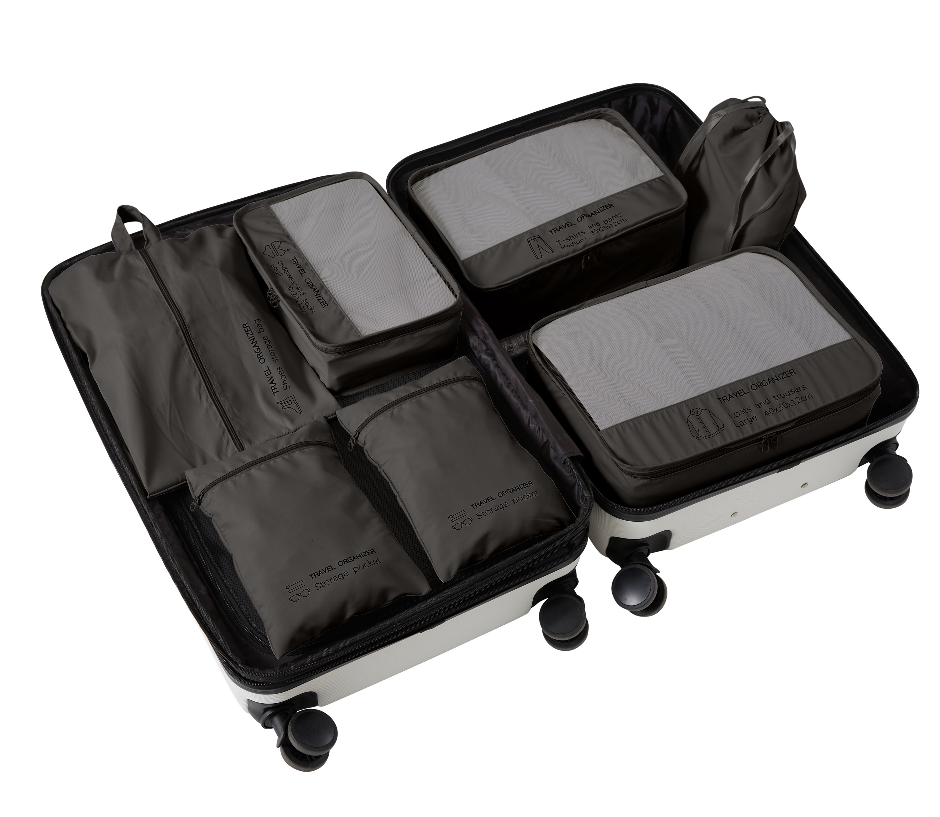 GForce 7 Piece Ultimate Packing Set in Washed Black