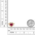thumbnail image 3 of Gem Stone King 18K Yellow Gold Plated Silver Ring Created Ruby Moissanite (4.69 Cttw), 3 of 4