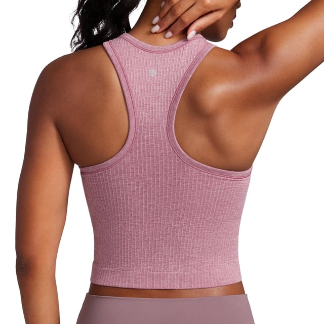 Sostén CRZ YOGA sin costuras, acanalado, con espalda racer y copas pequeñas