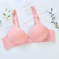 thumbnail image 2 of Penkiiy Women Bras Women Bra No Rims Comfortable Breathable Anti-exhaust Base Top Solid Underwear Pink Bras, 2 of 4
