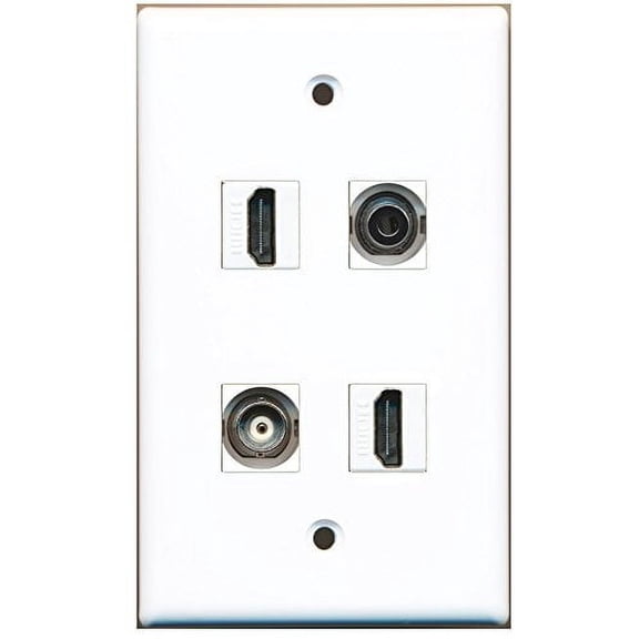 RiteAV - 2 Port HDMI 1 Port 3.5mm 1 Port BNC Wall Plate