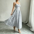 thumbnail image 4 of MYAOYI Women's Dresses for Women Formal Casual Square Neck Wide Strap Blue Floral Flowy A Line Midi Dress, 4 of 8