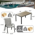 thumbnail image 4 of ELPOSUN 7-Piece Outdoor Patio Dining Set ,Plastic-Wood Table & Textilene Chairs Set, Outdoor Furniture Dining Table Set, Garden Porch Backyard,Brown desktop，Light gray, 4 of 6