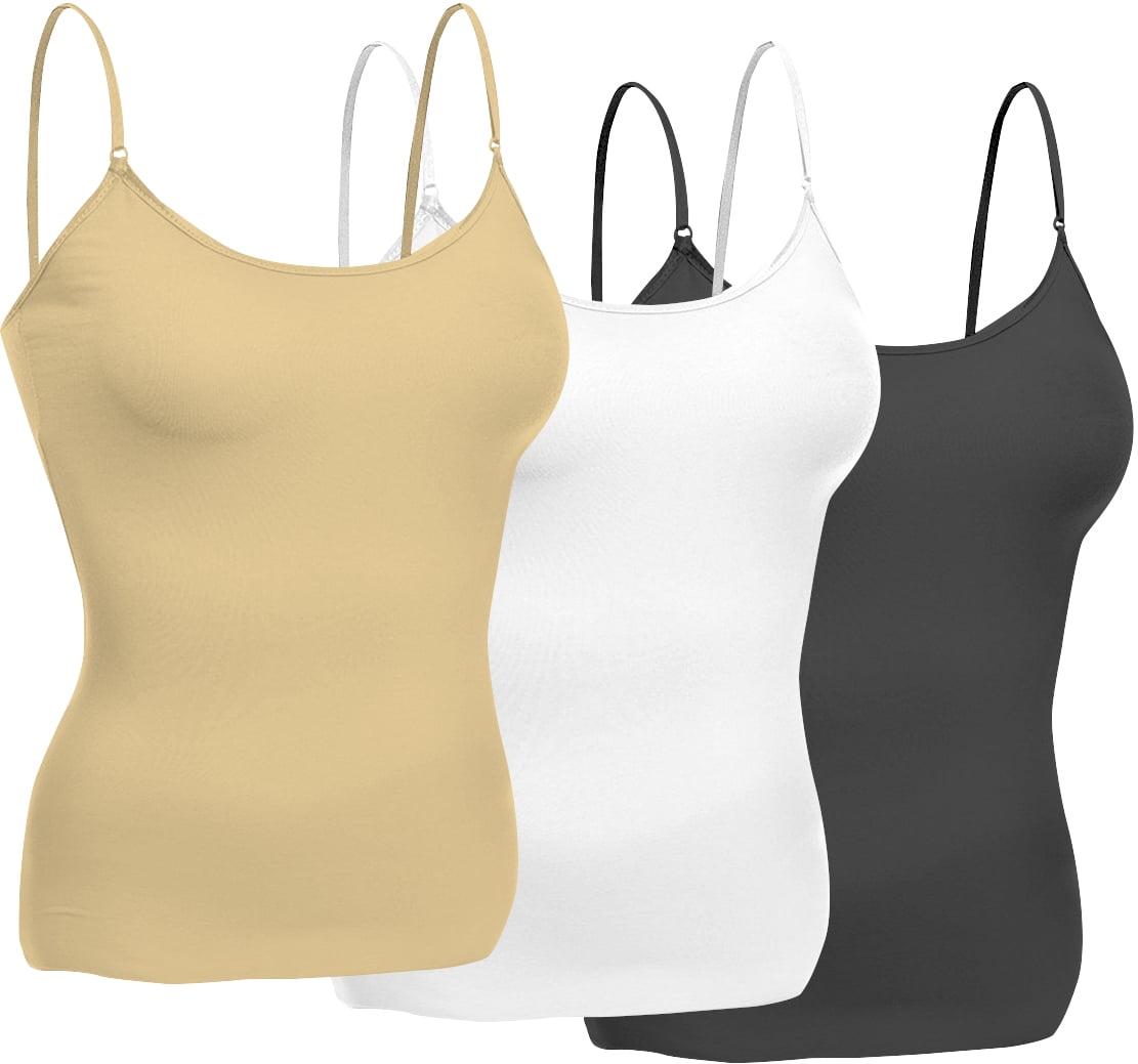 Essential Basic Women Layering Short Cami Adjustable Strap Tank Top ...