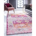 thumbnail image 6 of Unique Loom Monterey Rectangular Distressed Contemporary Area Rugs, Pink, 6 of 6