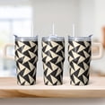 thumbnail image 2 of 20oz Stainless Steel Travel Tumbler with Handle, Geometric Texture Double Wall Insulated Coffee Mug Leak-Proof and Straw, 2 of 5