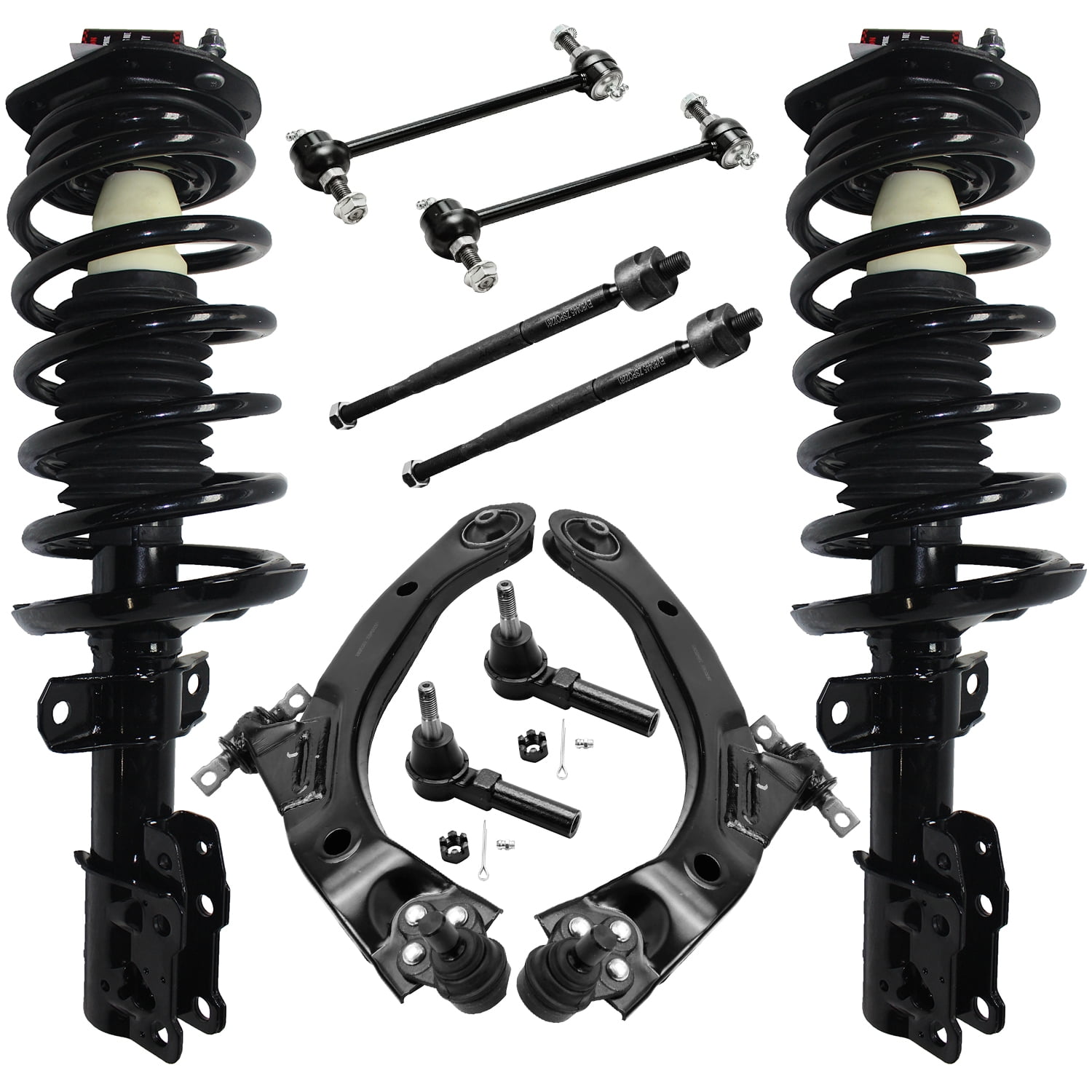 Left HD Outer Tie Rod End, 1 1 New 4pc Tie Rod Suspension Kit - Left Outer Tie Rod End Connecting @ Pitman Arm, Front Upper Ball Joints for 4WD / 4x4 2 Detroit Axle 