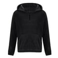 thumbnail image 4 of HOMADLES Mens Hoodie for Men Fleece Athletic Casual Long Sleeve Pullover for Men with Zip Hooded Sweatshirts Black S, 4 of 6