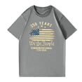 thumbnail image 4 of 250 Years We The People Semiquincentennial 1776 2026 Oversized Short Sleeve T Shirt American Flag Print Top Gray L, 4 of 5