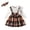 R124/Coffee, variant on Vividxx Toddler Girl Dress Ruffled Long Sleeve Dresses Bowknot Plaid Dress Headbands Set Daily Wear 18-24 Months