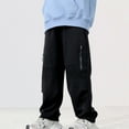 thumbnail image 4 of OGLCCG Boy's Straight Leg Cargo Pants Elastic Waist Baggy Joggers Pants with Pockets Casual Loose Fit Athletic Track Pants Trousers 4-13 Years, 4 of 8