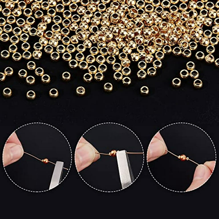 Spacer Beads, Jewelry Making Stopper Beads 500Pcs Crimp Beads For Necklace  Bracelet DIY Plating 
