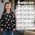 thumbnail image 7 of COEQINE Fashion Girls Quarter Zip Sweatshirt with Collar, Long Sleeve Loose Fit Pullover, Printed Polyester Tops, Machine Washable for 13-14 Year Olds, Bee Honeycomb Black, 7 of 7