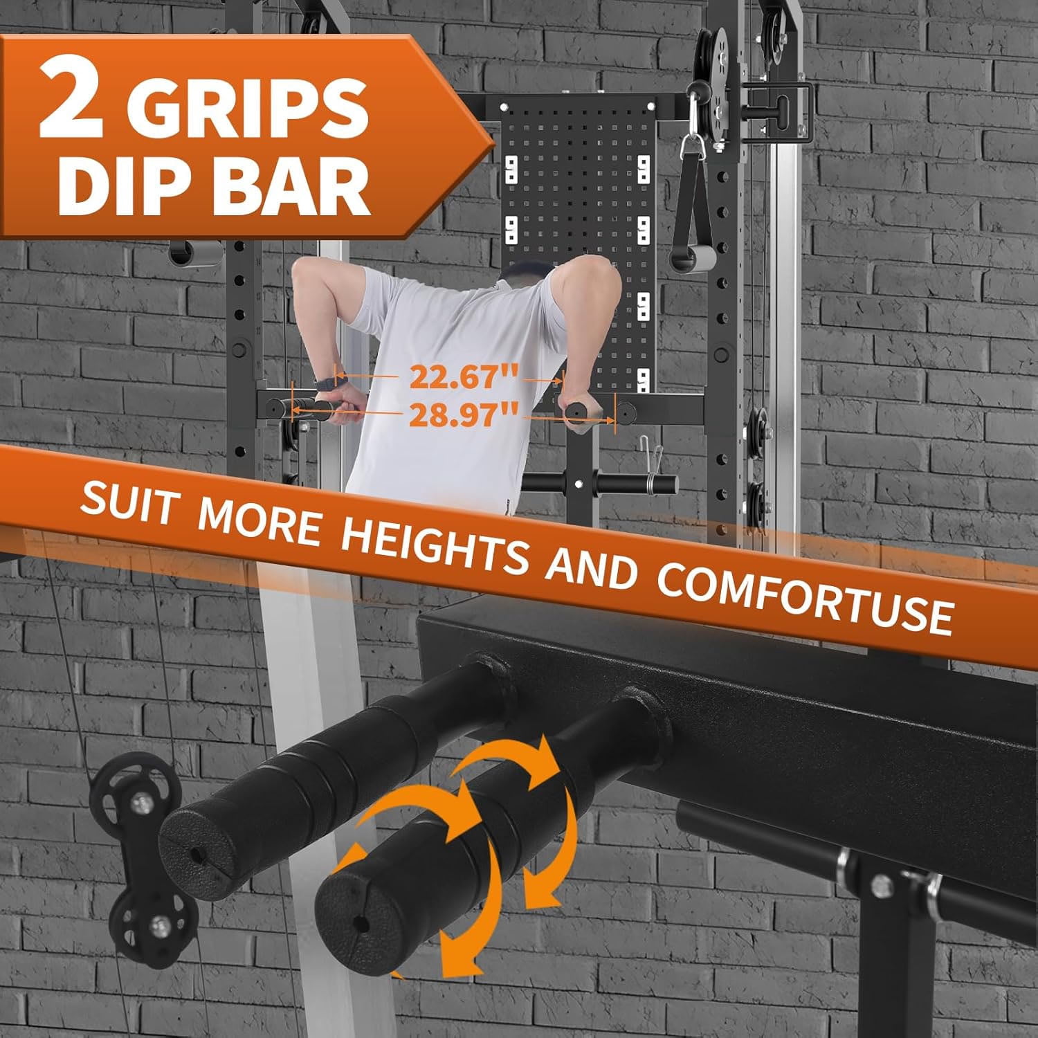 Ataujin Multi-Functional Machine Power Cage, 2000LB Power Rack with Independent Dual Pulley System, Home Gym Workout Machine for Stability & Strength Training