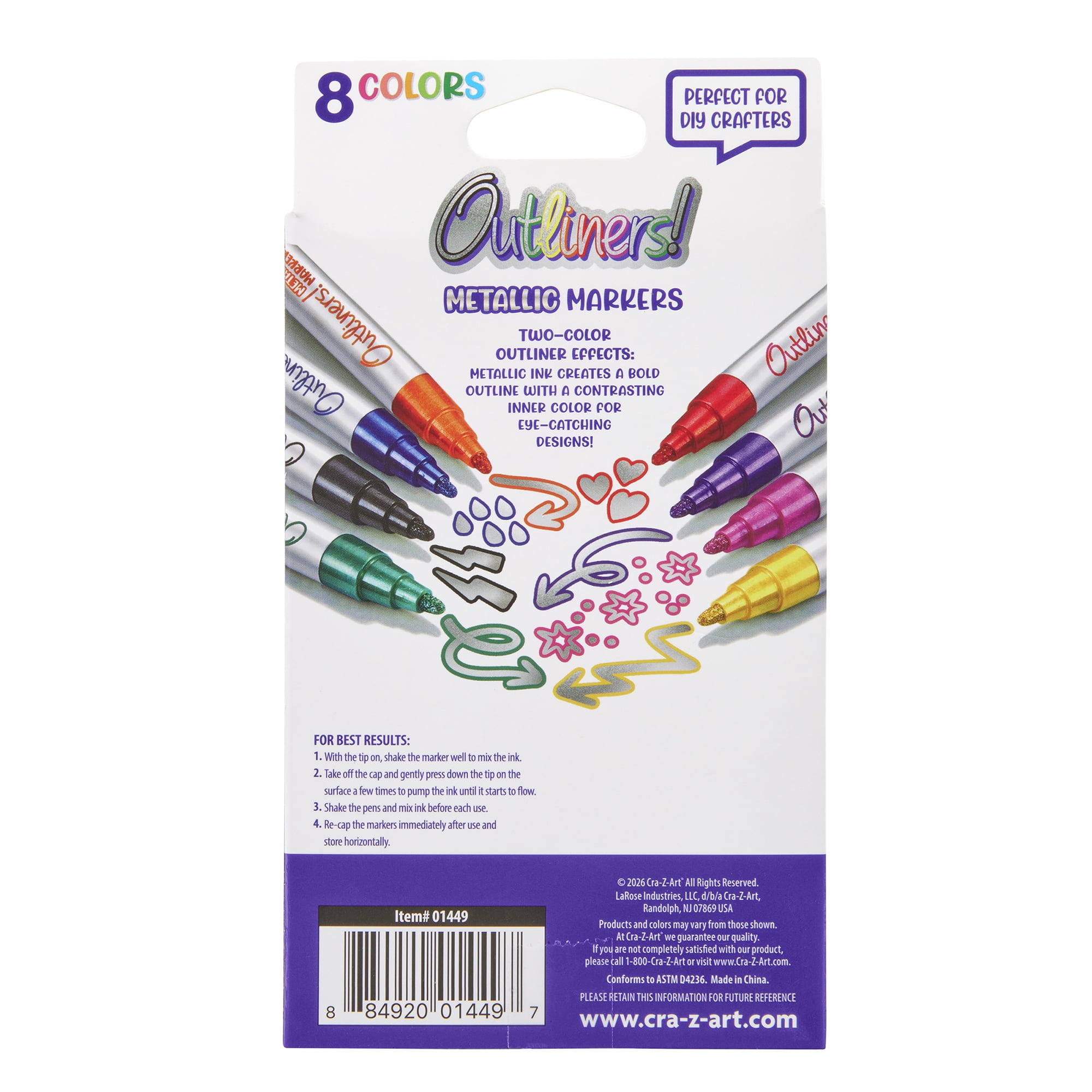 Cra-Z-Art 8ct Outliner Metallic Markers