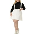 thumbnail image 2 of Agnes Orinda Women's Plus Size Adjustable Strap Jeans Suspender Cross Back Mini Denim A-Line Skirts, 2 of 5