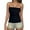 Black-C, variant on Women's Cute Ruffled Removable Straps Camisole Top