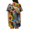 thumbnail image 6 of Haiem Sunflower Turtle Pattern Pajama Set for Women 2 Piece Lounge Set Short Sleeve Tops and Shorts Soft Sleepwear-Large, 6 of 7