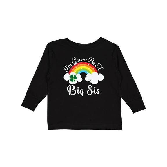 Inktastic Big Sis St Patricks Irish Sister Announcement Girls Long Sleeve Toddler T-Shirt