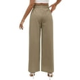 thumbnail image 3 of Avamo Pants For Womens Wide Leg Lounge Pants with Pockets Lightweight High Waist Loose Trousers Baggy Pants Loungewear Khaki M, 3 of 7