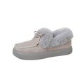 thumbnail image 1 of Zapatos de mujer acolchados de algodón 23 Invierno Zapatos cálidos con lazo europeos y americanos Zapatos planos de talla grande con pelo Zapatos de mujer de talla grande, 1 of 6