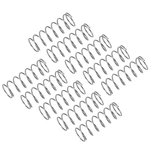10Pack Compression Spring, 304 Stainless Steel 7mm OD 0.5mm Wire 20mm Length Mechanical Spring for Shop Home Repair Project, Silver Tone
