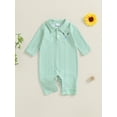 thumbnail image 2 of aturustex Toddler Girls Boys Classic Striped Jumpsuits 0-24M Infant Long Sleeve Bodysuits Golf Embroidery Baby Casual Shirts Rompers Newborn Cute Daily Autumn Clothes, 2 of 7