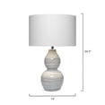 thumbnail image 3 of J&D Designs Catalina Wave Ceramic and Linen Table Lamp in White/Blue, 3 of 4
