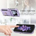 thumbnail image 3 of for Samsung Galaxy Z Flip 7 Wallet Case Crossbody, PU Leather Zipper Handbag Purse Flip Cover, Back Card Slots, Adjustable Shoulder Strap, Finger Ring Stand for Samsung Galaxy Z Flip 7, Purple, 3 of 8