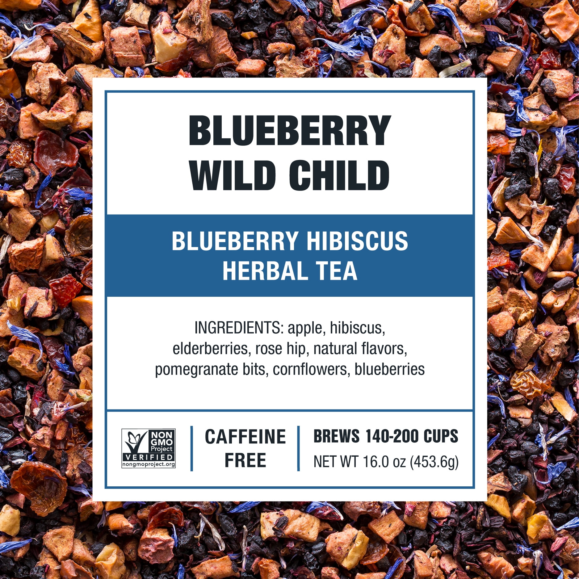 Tiesta Tea - Blueberry Wild Child, Eternity Loose Leaf Fruit Tea, Caffeine Free, GMO-Free, Make Hot or Iced Tea & Brews Up to 200 Cups - 16 oz Resealable Bulk Pouch