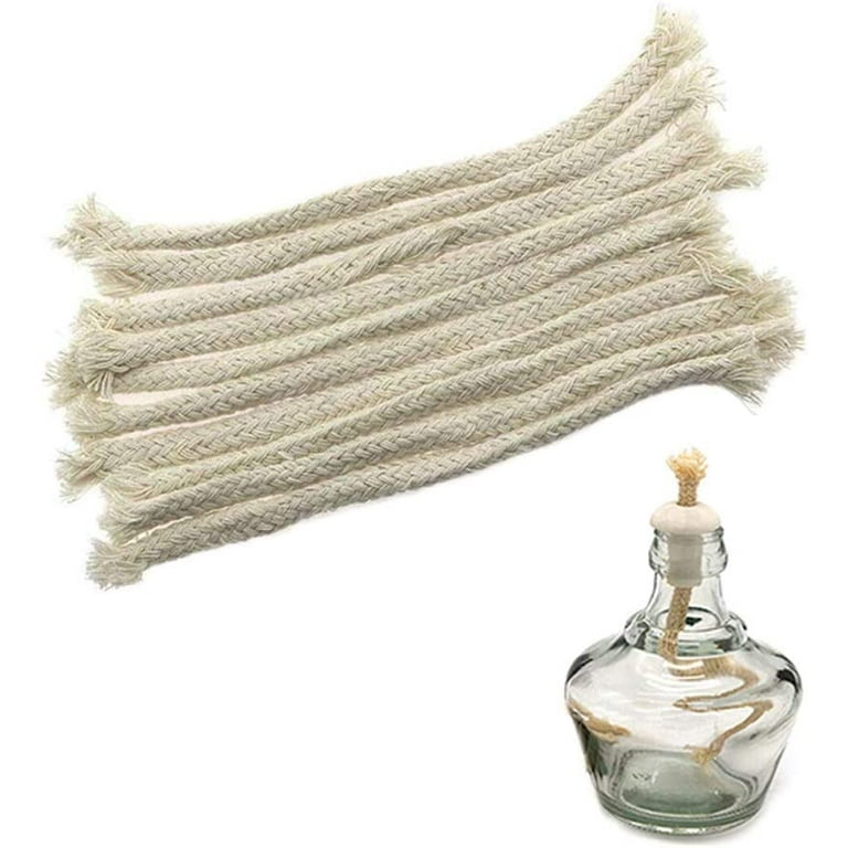 1/4 Round Cotton Oil Lamp Wicks, Braided Cotton Replacement Wick for Kerosene  Oil Lamp and Oil Burners Lantern (20 Pcs, Not Included lamp) 