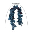 thumbnail image 3 of Tibetan Blue Artificial Maple Leaf Vines, White and Navy Plastic Hanging Fall Leaf Garland, 175cm Long Staircase, Dining Table, Fireplace All Season Decoration, 3 of 7