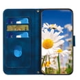 thumbnail image 4 of Leather For Samsung Galaxy A37 5G 6.7-inch Floral  Printed Wallet Case, With Card Holder,Wristband,Magnetic Clasp Kickstand Folio Cover,Dark Blue,For Galaxy A37 5G, 4 of 7