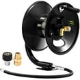 thumbnail image 7 of M MINGLE Pressure Washer Hose Reel 100ft, Heavy Duty Steel Hose Reel, Manual Crank Power Washer Hose Reel with Swivel Arm, 3/8" NPT Outlet Pipe, 4000 PSI, 7 of 7
