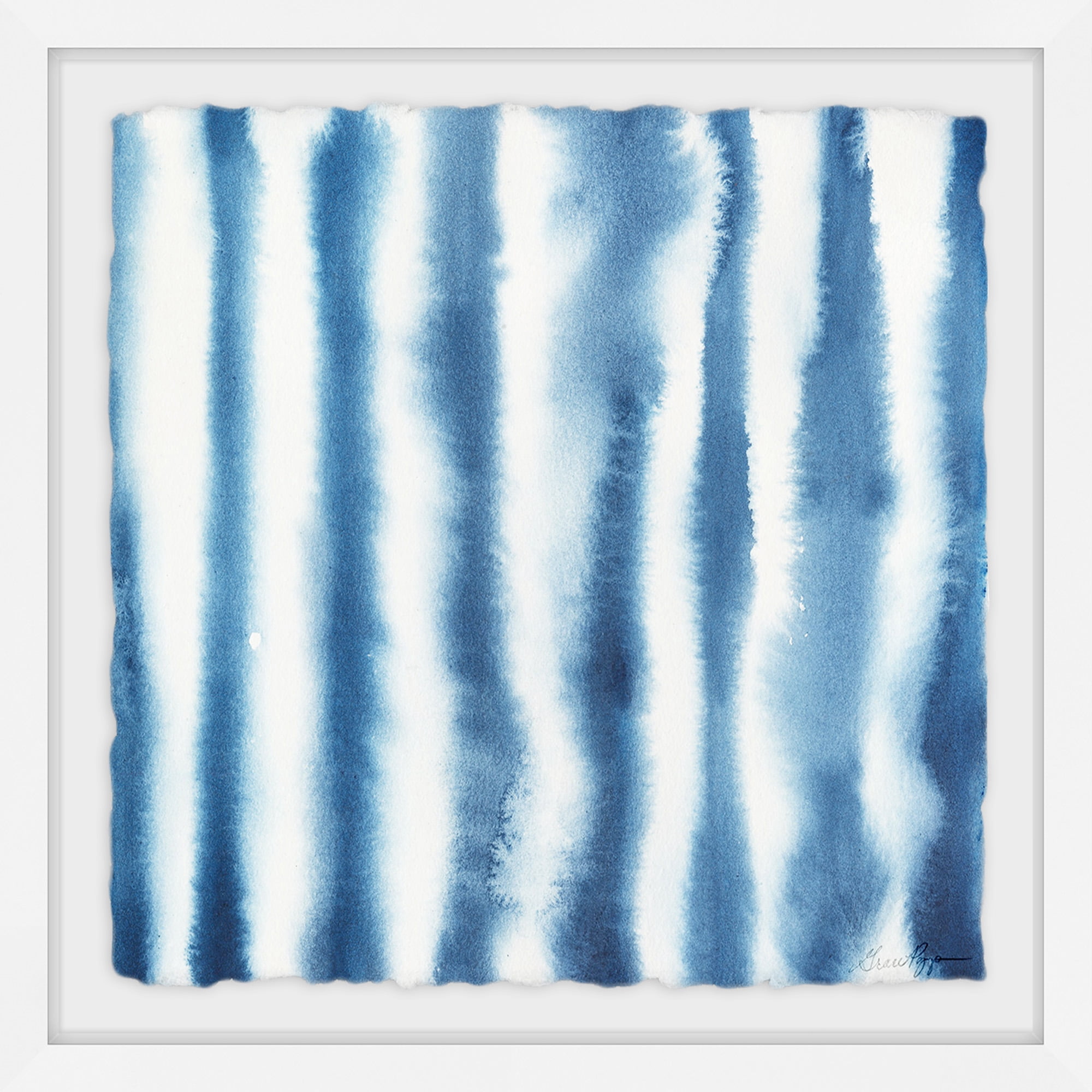 Indigo Bleed IV Framed Painting Art Print