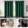 thumbnail image 7 of Bazaahm Green Full Blackout Winter Curtains for St. Patrick's Day Kids Bedroom 84" Length Colorful Metallic Polka Dots Print Holiday Curtains Room Darkening Grommet Drapes, 52"W 2 Panels, 7 of 7