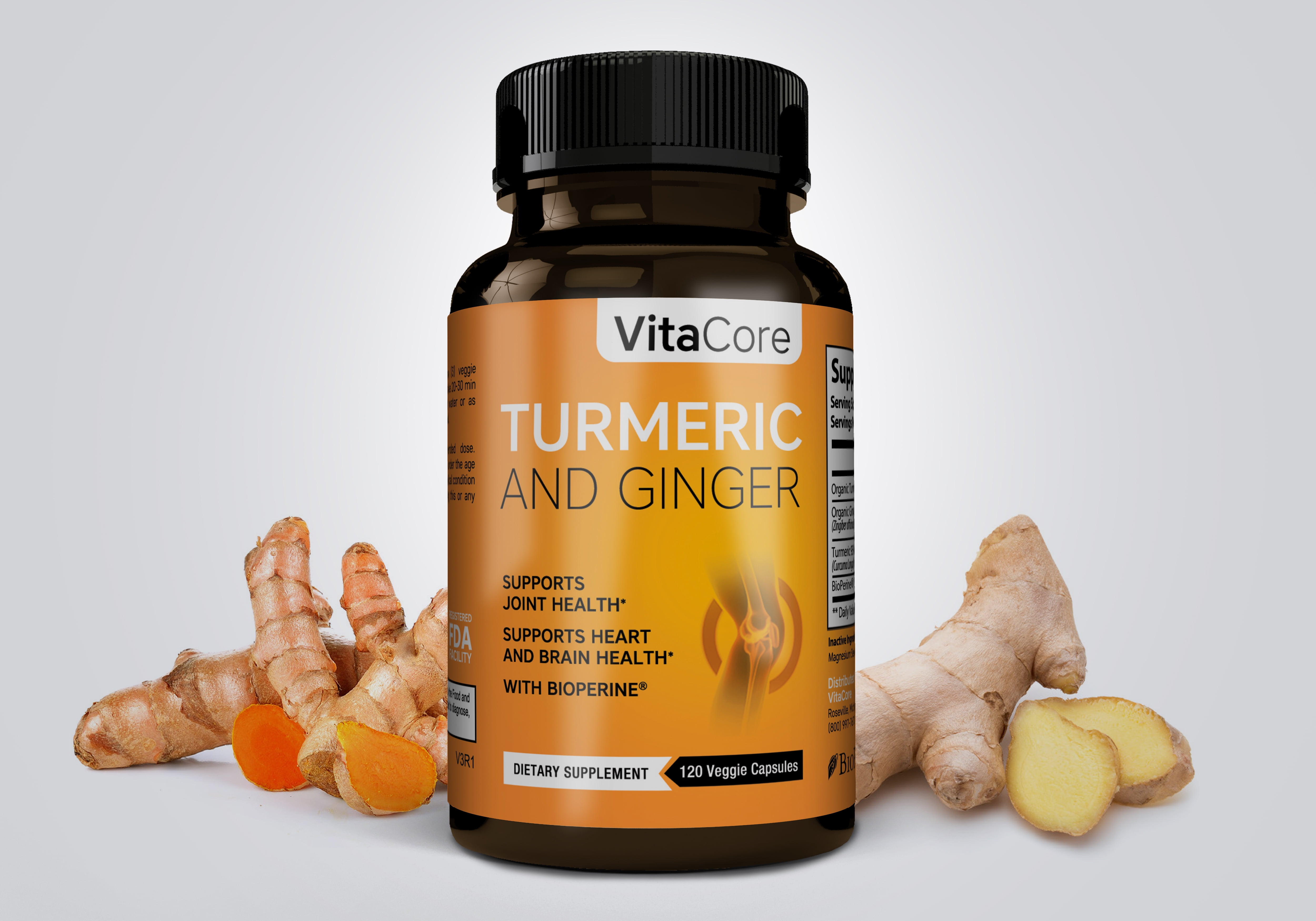 VitaCore Turmeric and Ginger Supplements 1985mg 95 Curcuminoids