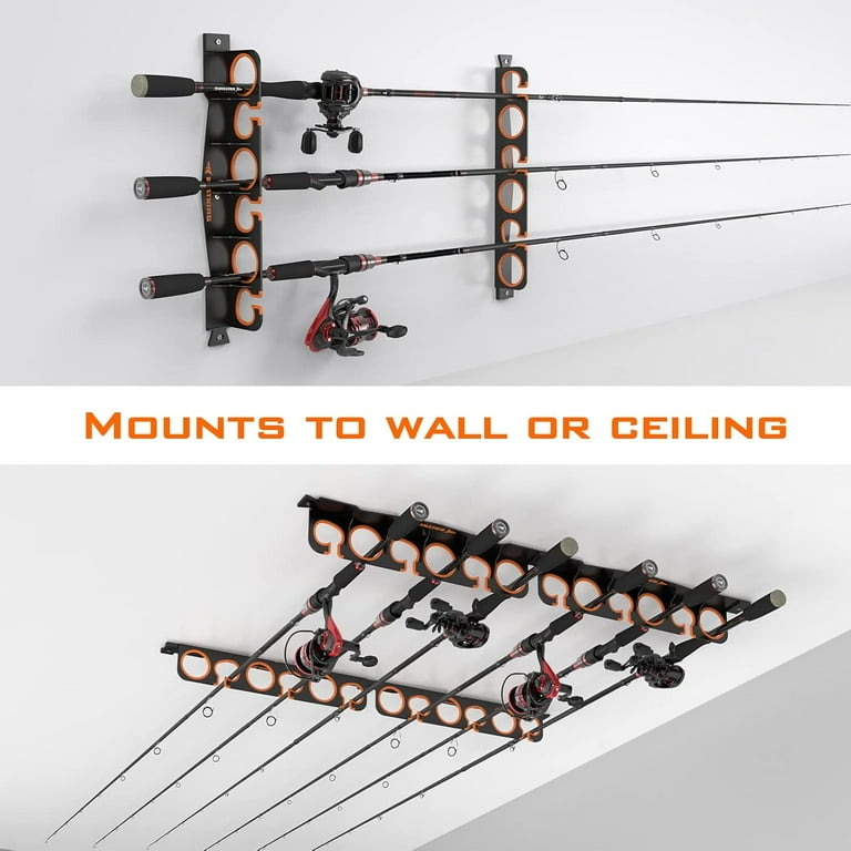 KastKing 6-Rod Wall Mount Fishing Rod Holder, Black photo 4
