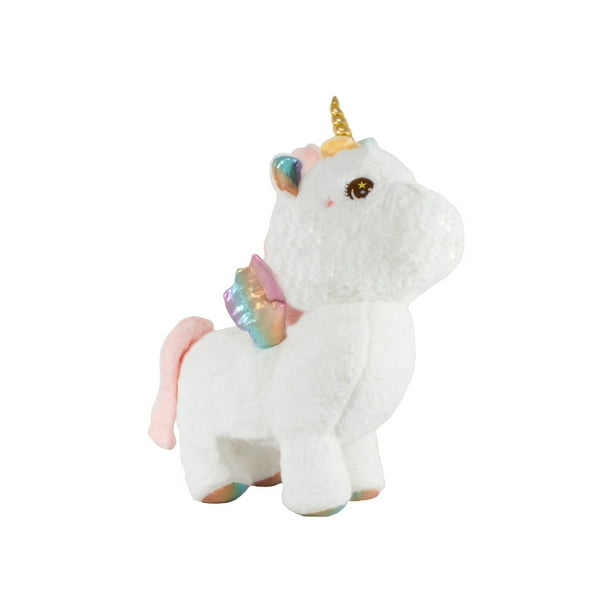 Unicornio De Peluche Importadora La Merced Pegaso Blanco Tierno Felpa Suave