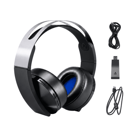 Restored PlayStation 4 Platinum Wireless Headset - 7.1 Surround Sound, 3D Audio, Gaming Headphones for PS4 & PC
