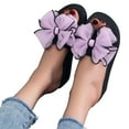 thumbnail image 4 of CQONEPT Summer Flat Slide Sandals For Womens Butterfly Platform Low Heel Comfy Nonslip Casual Beach Sandals Size 5 Purple, 4 of 5